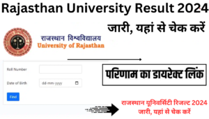 Rajasthan University BA Final Year Result 2024